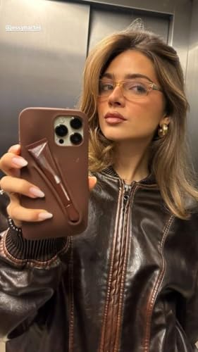 Image of Case Compatible with iPhone 16 Series with Lip Gloss Holder, Includes 1 Liptint, Silicone Trendy Aesthetic Phone Cover for Girls and Women (Espresso, 16)