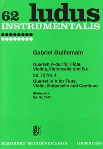 Quartett op. 12/4 jeu de parties séparées pour flûte et continuo