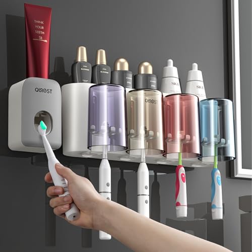 Reviews de Porta cepillos - 5 favoritos. 48 BOSTOM.F Soporte para Cepillo de Dientes,Pared Soporte de Cepillo de Dientes,Portacepillos de Dientes,Organizador de Baño Caja,con Dispensador Automático de Pasta Dental para...