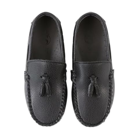 SIRRI Boys Black Tassel Loafers for Weddings Cover
