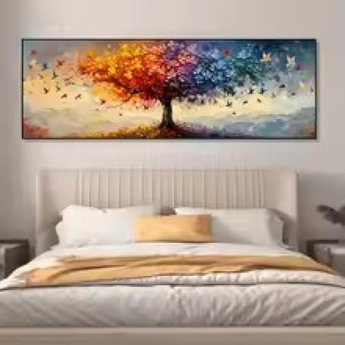 Impression sur toile art abstrait multicolore grand format 60x180 - 2