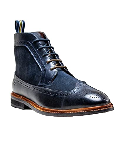 Mens Genuine Leather Suede Lace Up Boots Goodyear Welted Brogue Ankle Smart Casual Shoes