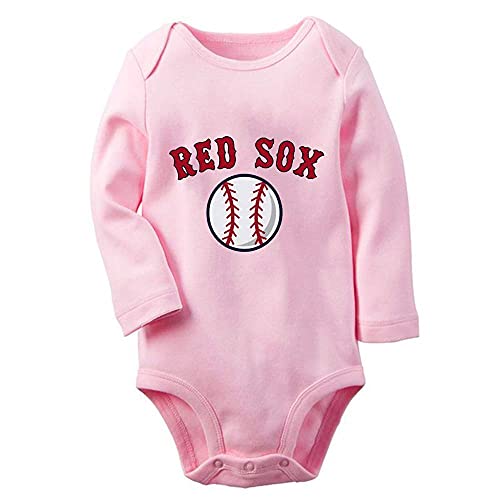 Image of Red Sox Baseball Baby Boy Girl Onesie Newborn Organic Bodysuit Romper