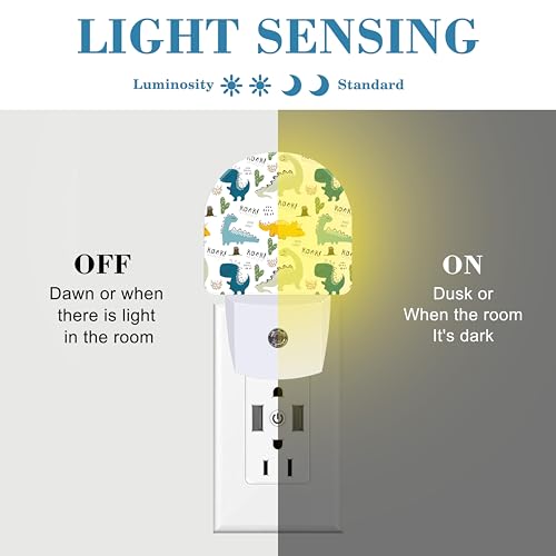 Image of Night Light for Kids Girls Boys, Cute Baby Dinosaur LED Night Light Plug into Wall with Dusk to Dawn Sensor for Room Decor, Hallway, Kitchen, Bathroom, Nursery, Stairs