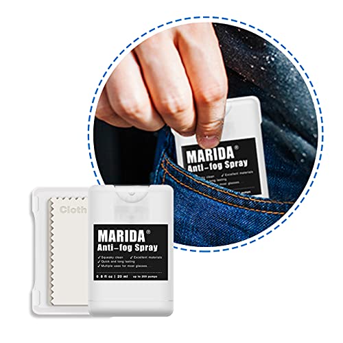 MARIDA Anti Fog Spray for Glasses, Prevent Fog on Kinds of Glasses Lens Cleaner Spray, Eyeglass Cleaning Fluid Defogger with Microfiber Cloth