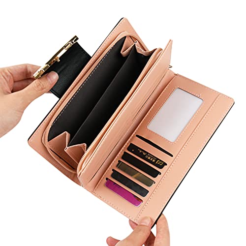 Womens Wallet Cute Cat Wallet Long Coin Purse With Card Holder Card Case Money Clip Mothers Day Valentines Day Gifts For Cat Lovers Black #TOP3