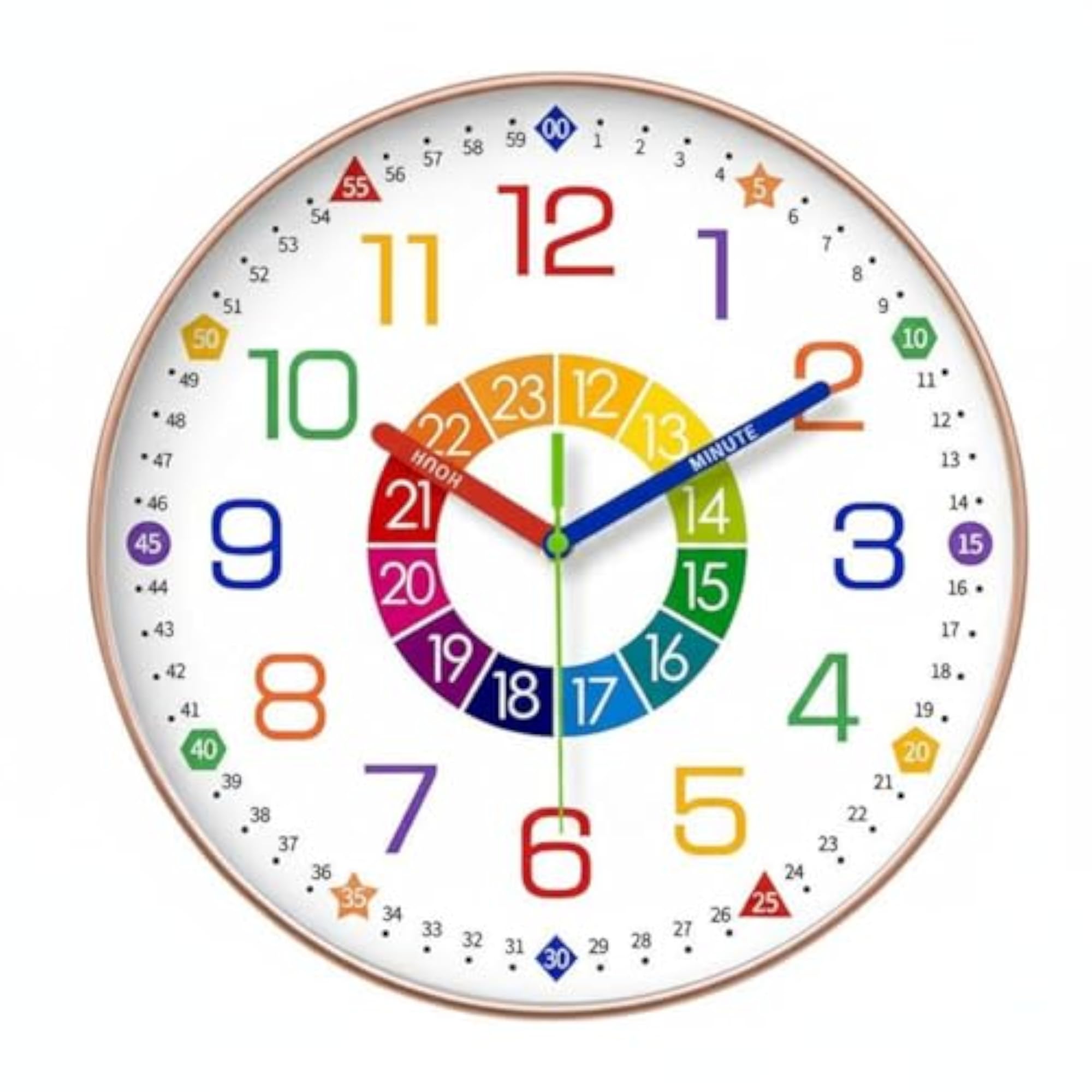 Large Numerals Kids Analog Teaching Clock, 10 Inch Style 3