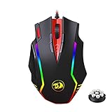 Redragon M902 SAMSARA 16400 DPI High-Precision Programmable Laser Gaming Mouse for PC, FPS, 13 Programmable Buttons, Weight Tuning Cartridge, 5 Programmable User Profiles, Omron Micro Switches (Black)