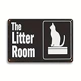 Cat Lover Tin Sign, The Litter Cat Room Vintage Signs Metal Plaque, Funny Cat Office Tin Plate, Home Cafes Office Store Pubs Club Wall Decor, Cat Pet Lovers Gifts 12x8 Inch
