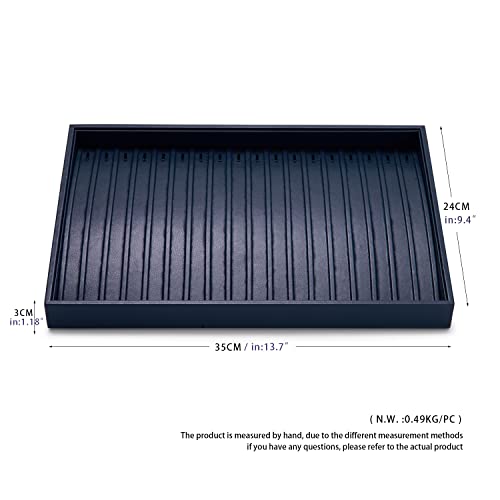 Oirlv PU Leather Jewellery Tray Stackable Jewellery Tray Jewellery Organiser Tray Jewellery Display Tray for Necklace Long Chain Pendant Display and Organiser - Image 4