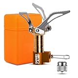 Mini 3000W Camping Stove, Ultralight Backpacking Camp Stove with a Carrying Case and an Additional Adapter, Compatable with Isobutane and Propane Tanks, Portable and Collapsible.