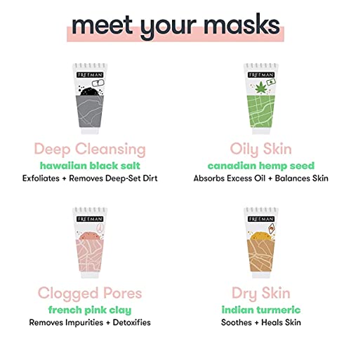 Freeman 504383 4 Count Exotic Blends Face Mask Variety Set, Includes Clay, Peel-Off, Gel, & Cream Facial Masks thumb #5