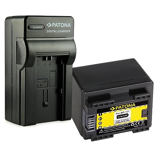 canon legria hf r306 precio PATONA 3en1 Cargador + Batería BP-727 compatible con Canon LEGRIA VIXIA HF M506 R306 R406