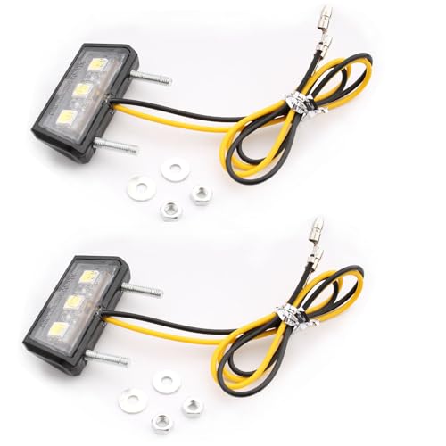 VISSQH 2 Stück 12 V LED Kennzeichenbeleuchtung 12V Kennzeichenbeleuchtung Rücklicht mit 3 Superhellen LEDs(weißes Licht)
