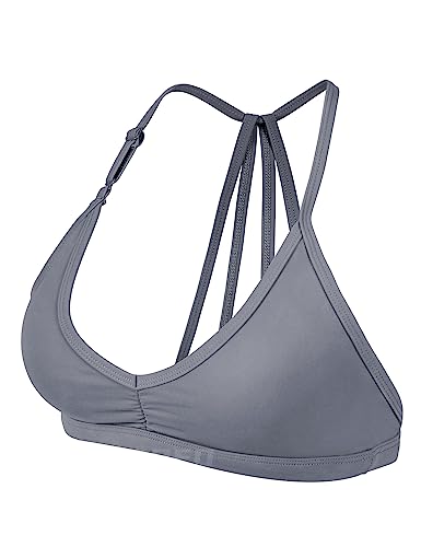 Image of YEOREO CoreFlex Workout Sports Bras for Women Padded Strappy Open Back Gym Bra Light Impact Criss Cross Yoga Crop Top