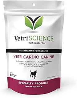 VETRISCIENCE Vetri Cardio Canine Complete Cardiovascular Support for Dogs with CoQ10, Taurine and Arginine , 60 Chews