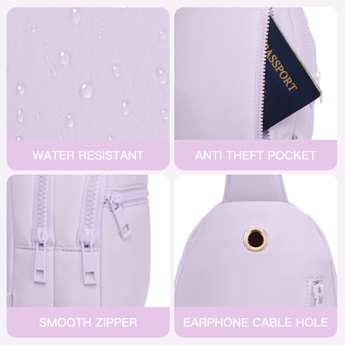 Image of Viverte Quilted Puffer Crossbody Bags for Girls Gifts for Teen Girls Sling Bag Lightweight Cross Body Bubble Purse Shoulder Bag for Travel (Lavender)