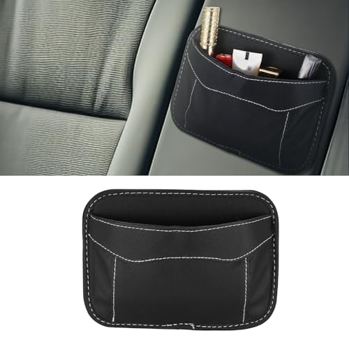 YiPHomn Organizer Laterale per Auto, Autoadesivo, Mini Contenitore in Pelle, Custodia per Sedili, Tasca Laterale per Cellulare e Chiavi
