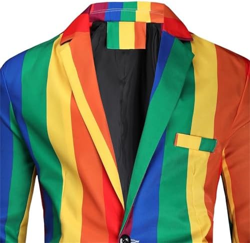 Herren-Set, Blazer und Hose, neonfarben, 2-teilig, Gay Pride, Month, Regenbogen, Jacke, Kostüm, bunt, Anzüge und Jacken, Lgbtq Blazer Chino-Hose, lässig, #01 - lila, Small