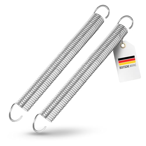 Garagentorfeder Paar (2 Stück) Universal Zugfeder - in 9 verschiedenen Größen erhältlich - verzinkte Garagentor Federn aus Manganstahl - (375x48x5,3mm / Zugkraft: 100kg)