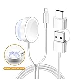Watch Charger,Welldiea 2 in 1 Watch Charger with 5ft/1.5m Portable Charging Cable Compatible with Apple Watch Series 4/3/2/1,iPhoneXR/XS/XS Max/X/8/8Plus/7/7Plus/6/6Plus/iPad4/iPad Air/iPad Mini