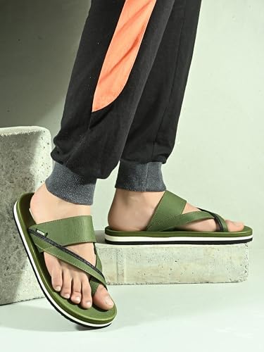 Image of Men's Comfort Slippers with Cross Strap Design | Cushioned Footbed & Shock Absorbing Sole | Lightweight Everyday Wear Slippers for Office, Home & Casual Walking
