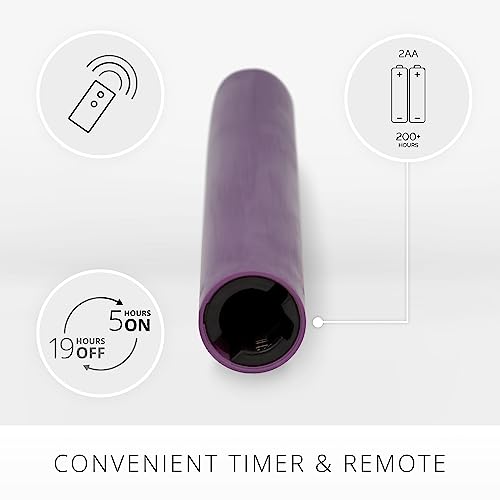 Image of Luminara - Flameless Battery Operated Taper Candle - Purple - Pack of 2-1x9.75 - LED Flickering Flame - Realistic Safe for Home Kids and Pets