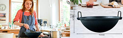 Mr. Butler Cast Iron Cookware – Kadai/Wok, Pre- Seasoned 11 Inch, Black Second Image