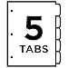 Avery Ultralast Big Tab Plastic Dividers for 3 Ring Binders, 5-Tab Set, Multicolor with White Labels, 1 Set (24900)