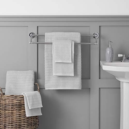 Welhome James | 2 Bath Towels 2 Hand Towels 2 Washcloths | Stripe Textured Silver Gray Bathroom Towels | Soft & Absorbent Towels for Bathroom | Quick Dry Towels | 100% Cotton 6 Piece Towel Set 6 Welhome James | 2 Bath Towels 2 Hand Towels 2 Washcloths | Stripe Textured Silver Gray Bathroom Towels | Soft & Absorbent Towels for Bathroom | Quick Dry Towels | 100% Cotton 6 Piece Towel Set