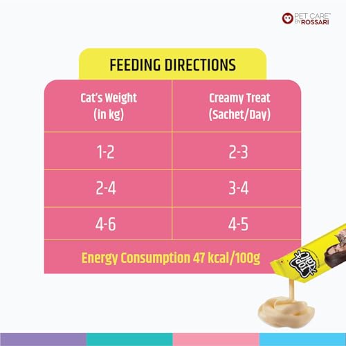 Image of Squeezy Creamy Treats for Cat | Salmon Flavour | 120 Grams, Combo Pack of 2 x 60g (12g x 10 Sachets) | Lickable Treats for Cats, Rich in Omega-3 & 6 Fatty Acids