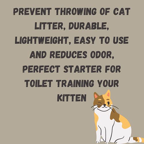 Image of Savic Gizmo Cat Litter Tray with Rim, 20 inch, Prevent Throwing of cat Litter, Durable, Lightweight, Easy to use and Reduces Odor, Perfect Starter for Toilet Training Your Kitten, Mocha | Large litter tray with anti-scatter rim for a cleaner cat toilet area.