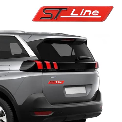 Emblema ST 3D de metal cromado y rojo, insignia de alta calidad para maletero Ford 6