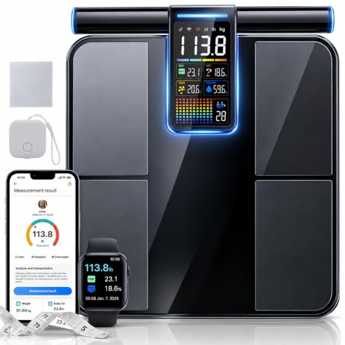 Layshawn Smart Scale for Body Weight, 8-Electrode BIA for BMI Body Fat Muscle Mass