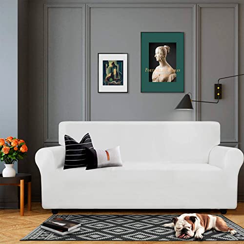 XINEAGE 1 Piece Velvet Chair Slipcovers for Living Room High Stretch Chair Covers with Arms Anti Slip Pets Friendly Couch Sofa Armchair Cover Furniture Protector (1 Seater - Image 2