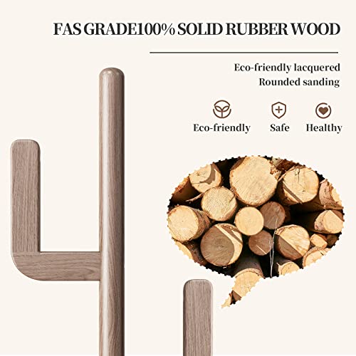 Kaslandi Coat Rack Freestanding, Unique Design Freestanding Wood Coat Tree With 6 Hooks, Sturdy And Easy Assembly Cactus Coat Rack Stand For Entryway, Hallway, Bedroom And Office(Walnut) #TOP1