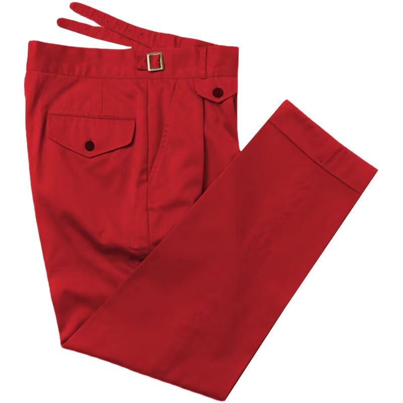 Mens Suit Pants Classic Gurkha Pants Formal Business Stretch Dress Trousers