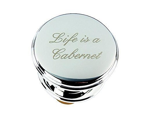 Roberts & Dore - Silver Plated Bottle Stopper - Life is A Cabernet - Gift Boxed