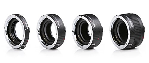 Movo MT-C93 4-Piece AF Chrome Macro Extension Tube Set for Canon EOS DSLR