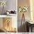 QFHOMTEOL Wood Tripod Floor Lamp Aesthetic Contemporary Seamless Pattern Retro Groovy Flowers Modern Standing Lamp Linen Lampshade Dimmable Tall Lamp Mid Century Floor Lamp for Living Room Bedroom