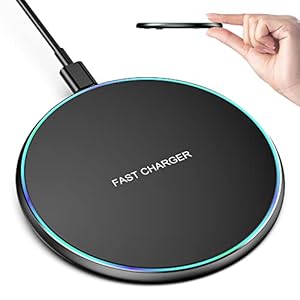 Wireless Charger Compatible with iPhone 16 15 14 13 12 11 Pro Max/Mini/Plus/XR/X/8, 15W Max Fast Wireless Charging Pad Mat for Samsung Galaxy S23/S22/S21/S20/S10, Galaxy Buds