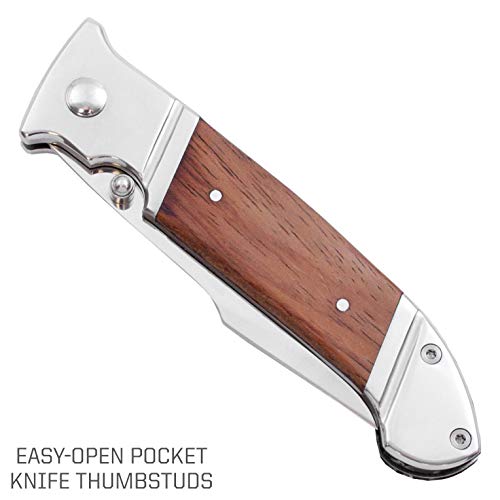 image for SOG Wood Folding Pocket Knife - Fielder Folding Knife, Gentlemans Knif