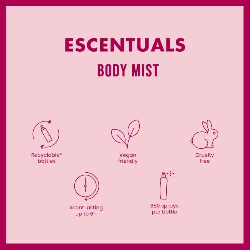 Escentuals Mini Mist Womens Gift Set, Body Mist Fragrance Spray 4 x 50ml