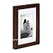 DesignOvation Gallery Wood Photo Frame Set for Customizable Wall or Desktop Display, Walnut Brown 5x7 matted to 3.5x5, Pack of 4