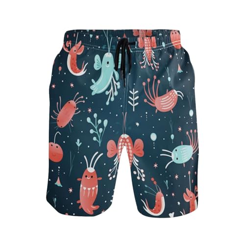 Lindos Animales De Dibujos Animados De Color Rojo Hombre Pantalones Cortos Secado Rápido Traje De Baño Vacaciones Bañadores De Natación Impermeable Surf Pantalones XL