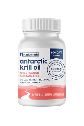 NativePath Antarctic Krill Oil 500mg Omega-3 60 Softgels
