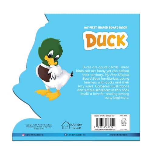 Image of My First Shaped Board book - Duck, Die-Cut Animals, Picture Book for Children