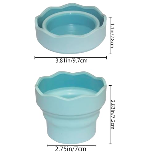 Addlotlot 100 3 Pcs Collapsible Paint Brush Washer Mini Foldable Silicone Watercolor Acrylic Oil Painting Silicone Washing Bucket Brush Holder Organizer Painting Water Cup thumb #1