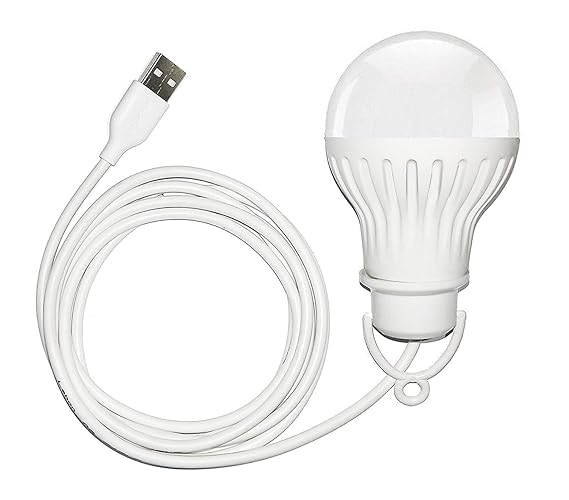 icall 5W Portable USB LED Bulb Light with Hook | Bright Emergency Lamp for Reading, Camping, Writing | Works with Power Bank, Mobile Phone, Laptop & USB Adapter (Pack of 1) White-image-7