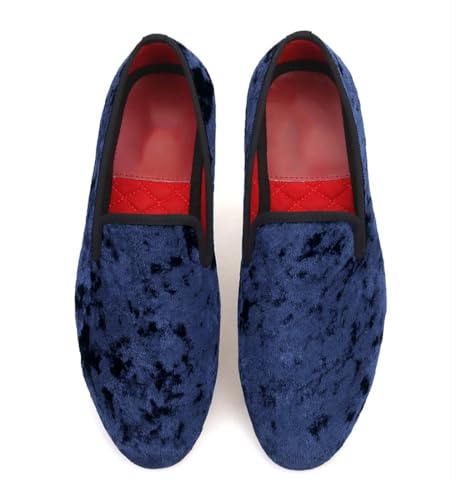 Santimon Men's Loafers & Slip-Ons Prom Party Dress Velvet Penny Loafers Fashion Tuxedo Wedding Casual Business Luxury Shoes Smoking Bar Disco Moccasins for Men Boy3